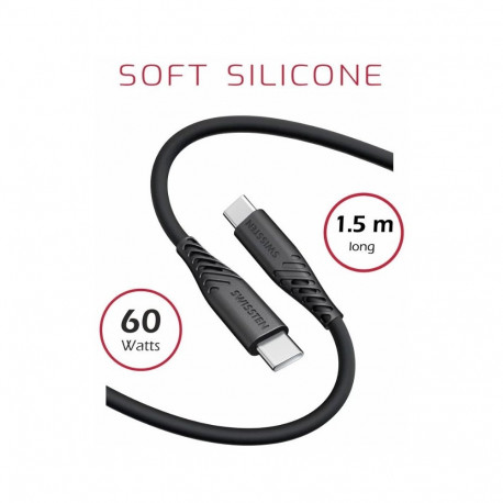 Swissten Soft Silicone 60W Data Cable USB-C - USB-C 1.5m