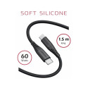 Swissten Soft Silicone 60W Data Cable USB-C - USB-C 1.5m