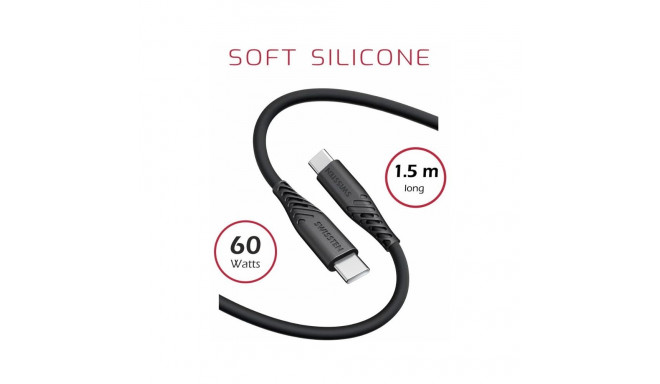 Swissten Soft Silicone 60W Data Cable USB-C - USB-C 1.5m