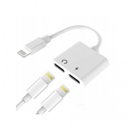 Wooco J-008 Dual Audio & Charge Adapter 2x Lightning