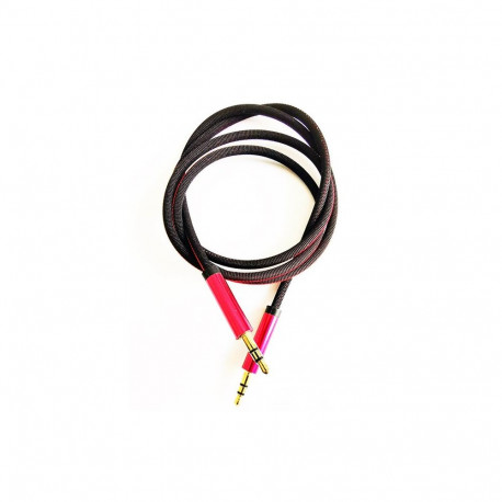 Mocco Textile Premium AUX Cable 3.5 mm -> 3.5 mm 1m Red
