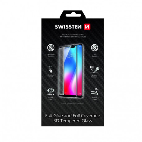 Swissten Ultra Durable Full Face Tempered Glass Apple iPhone 12 PRO MAX  Black