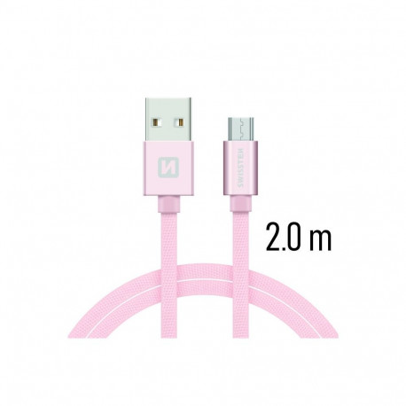 Swissten Textile Quick Charge Universal Micro USB Data and Charging Cable 2.0m