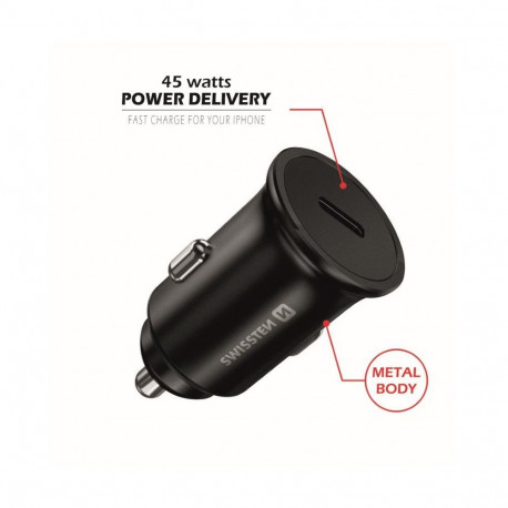 Swissten 45W PD Metal Car Charger Adapter USB-C