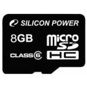 Silicon Power карта памяти SD micro 8ГБ SDHC Class 6