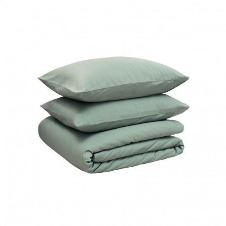 BED COV SET SOLID WATER GREY SAT 140X200