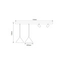 PENDANT LIGHT TRIANGLE 2XE27+2XGU10 BL