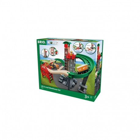 BRIO Large warehouse with lift - 33887 (Nedaudz boj. iepak.)