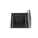 RACK CABINET 19" FREE-STANDING 27U/600X800 (FLAT PACK) WITH GLASS DOOR BLACK LANBERG