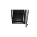 RACK CABINET 19" FREE-STANDING 27U/600X800 (FLAT PACK) WITH GLASS DOOR BLACK LANBERG