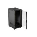 RACK CABINET 19" FREE-STANDING 27U/600X800 (FLAT PACK) WITH GLASS DOOR BLACK LANBERG
