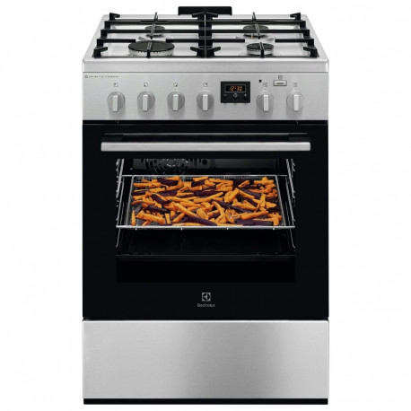 Gaasipliit Electrolux LKK660220X elektriahjuga, 60 cm