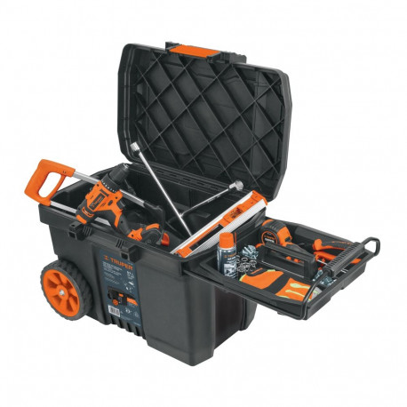 Industrial plastic tool box with wheels 57L Truper®