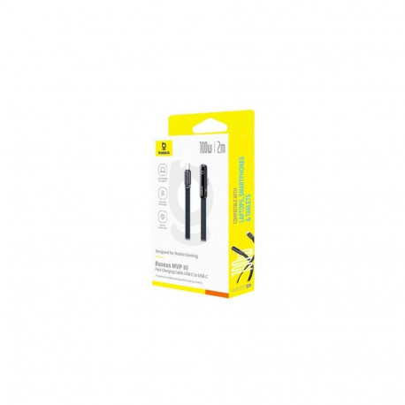 Baseus Type-C MVP 3 Elbow-shaped Fast Charging Data Cable 100W, 480Mbps, 1m, Black (P10382500121-00)