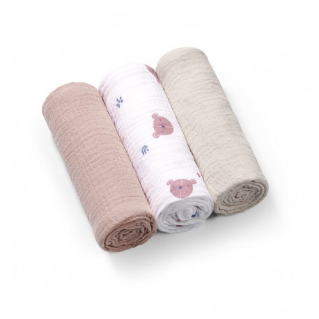 Babyono crinkled muslin diapers. Super soft 3pcs cream 828/03