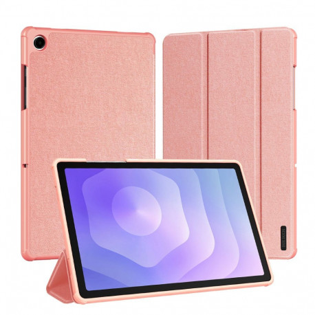 Dux Ducis Galaxy Tab A9 Plus / Tab A11 Plus Domo Series Tri-fold Stand PU Leather Tablet Cover Pink