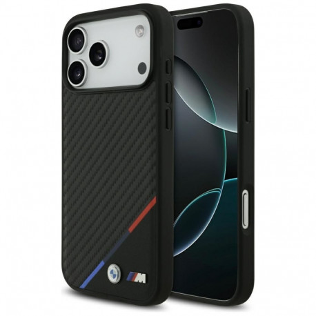 BMW BMW M Carbon Tricolor Line MagSafe Case for iPhone 17 Pro Max - Black