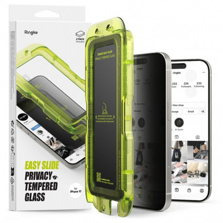 Ringke Ringke Easy Slide 2-pack Privacy Glass for iPhone 17 - Black