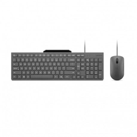 Lenovo Accessories 310 USB-A Wired Combo - US English | Keyboard and Mouse | Wired with Phone holder