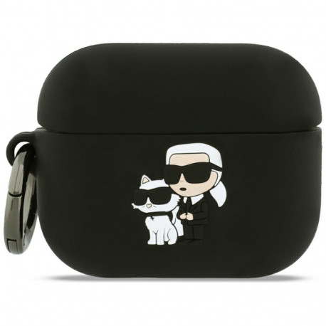 Karl Lagerfeld Karl Lagerfeld Silicone Karl & Chaupette Head 3D Case for AirPods Pro 3 - Black