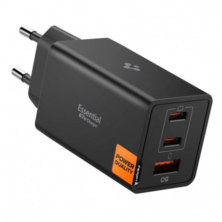 Spigen Spigen Essential EE673EU 3-port charger 2xUSB-C 1xUSB-A 67W - black