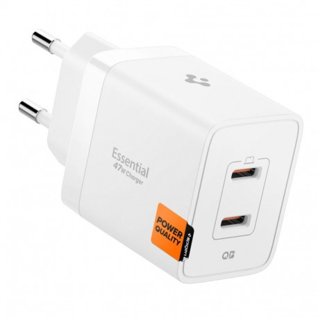 Spigen Spigen Essential EE472EU 2-port USC-C 47W wall charger - white
