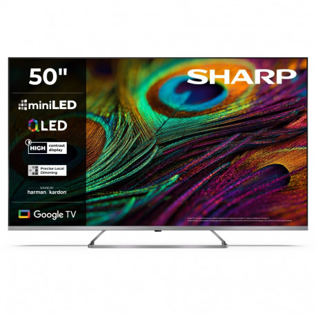 Sharp 4K QLED MiniLED teler 50JP7265E 50 nutiteler Google TV UHD hõbedane
