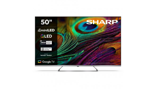 Sharp 4K QLED MiniLED teler 50JP7265E 50 nutiteler Google TV UHD hõbedane