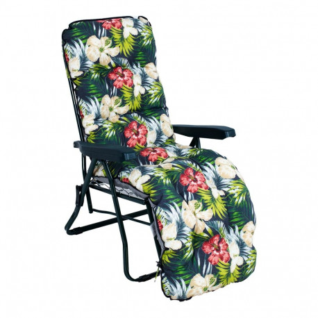 Deck chair BADEN-BADEN dark floral pad