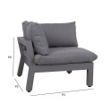 Modular sofa FLUFFY corner section, grey