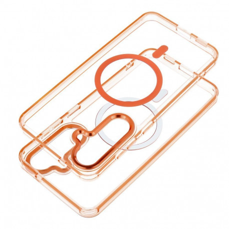 Case for Samsung A16 Frame Clear Hybrid Mag Cover compatible with MagSafe hermes orange