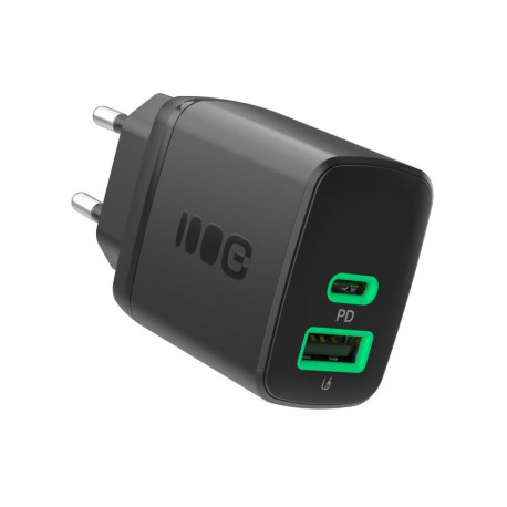 USB wall charger 30W 1xC 1xA BLACK