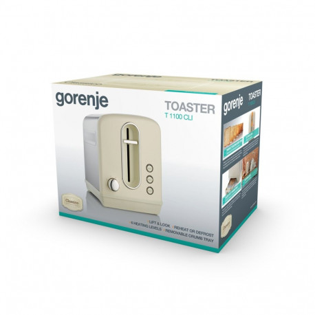 Toaster - Gorenje T1100CLI 2 Slice 1100W 6 Browning Levels Champagne