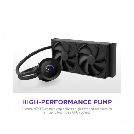 CPU Cooler - NZXT Kraken Plus 280 AIO Liquid Cooling 2x140mm Fans Black