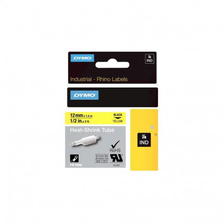 Labeling Tape - Dymo RhinoPRO (18056) Heat Shrink Tubing Black Yellow