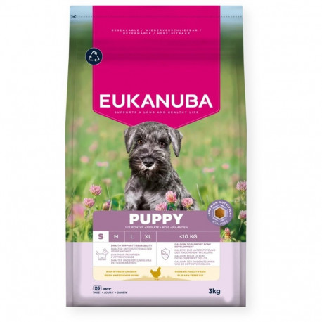 Dog Food - EUKANUBA Puppy Small Rich in Chicken 3kg, 33% Protein, 21% Fat