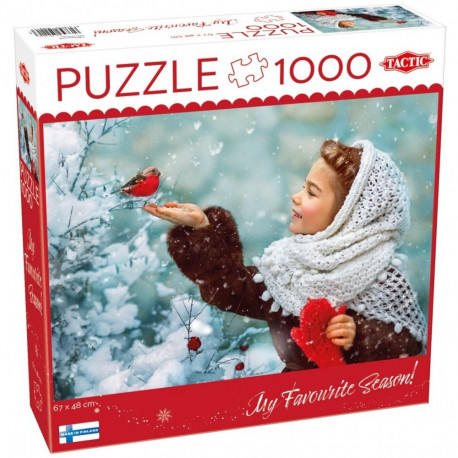 Puzzle 1000 elementów dziewczynka w czerwonych rękawiczkach