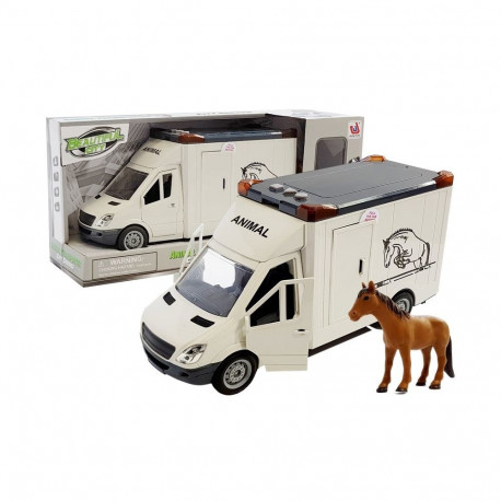 Ciężarówka Auto Pojazd do Transportu Koni Biały