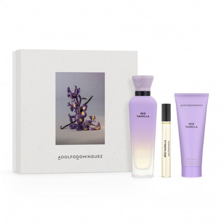 ADOLFO DOMINGUEZ IRIS VAINILLA EAU DE PARFUM 120ML VAPORIZADOR + LOCION CORPORAL PERFUMADA 1U + VIAL