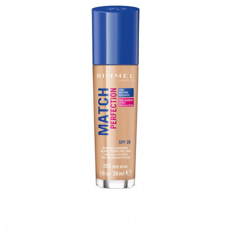 Liquid Make Up Base Rimmel London Match Perfection Nº 203 Spf 20 30 ml