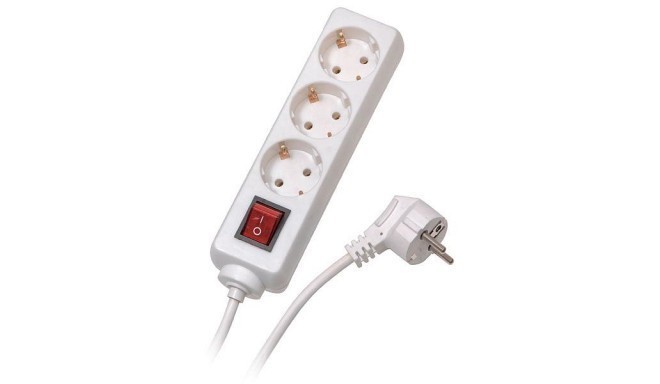 Vivanco extension cord 3 sockets 1.4m with switch, white (28256)