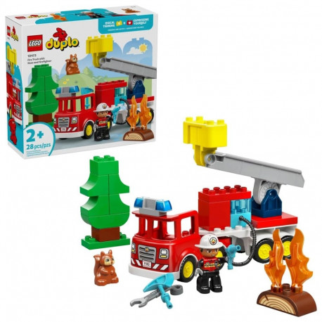 LEGO DUPLO 10473 tuletõrjeauto vooliku ja tuletõrjujaga