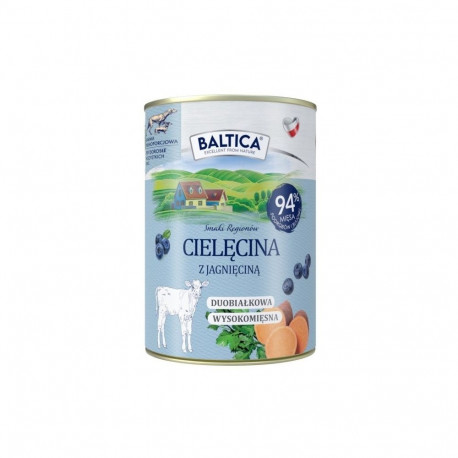 BALTICA Smaki regionów Veal with lamb - wet dog food - 400g