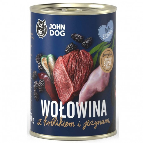 JOHN DOG Berry Line Puppy Beef with rabbit and blackberries - wet dog food - 400g