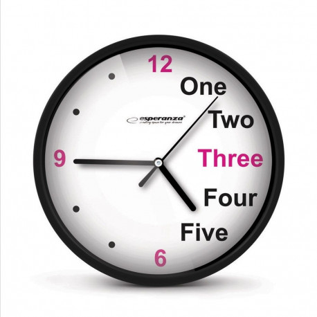 Esperanza Prague Black Mechanical Clock Round Black, White