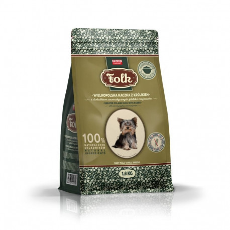 FOLK väikestele tõugudele traditsiooniline Suur-Poola part küüliku, õunte ja majoraaniga kuiv koerat