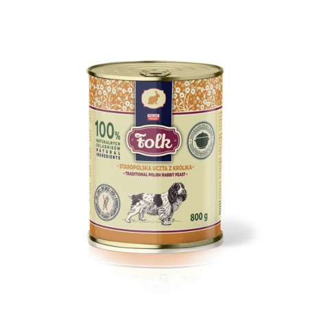 FOLK Traditional polish rabbit feast - wet dog food - 800g