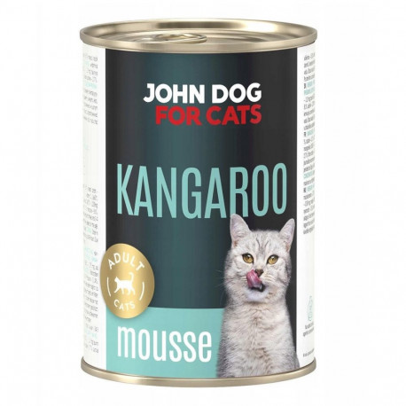 JOHN DOG kassidele känguru mousse märg kassitoit 400g