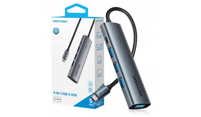 Hub 5v1 USB-C 3.0 Vention 0.15 m
