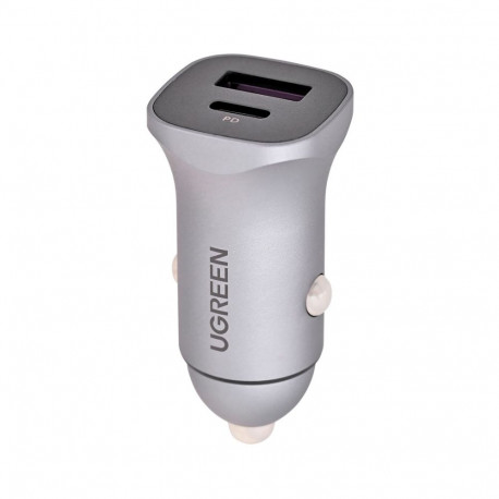 Ugreen USB Type-C / USB 24W Power Delivery Quick Charge car charger, grey (30780)